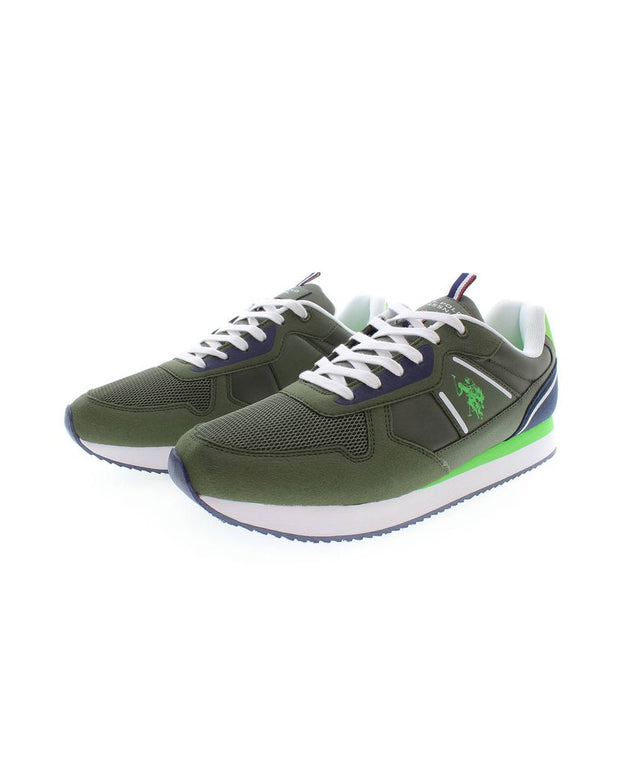 Green Polyester Men Sneaker