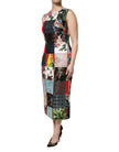 Multicolor Patchwork Sleeveless Sheath Dress