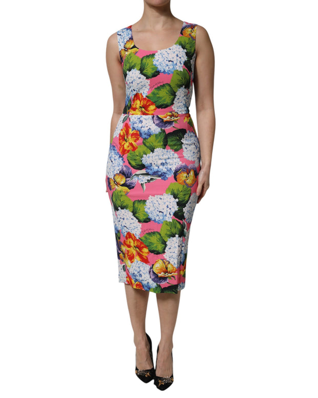Multicolor Floral Sleeveless Sheath Dress