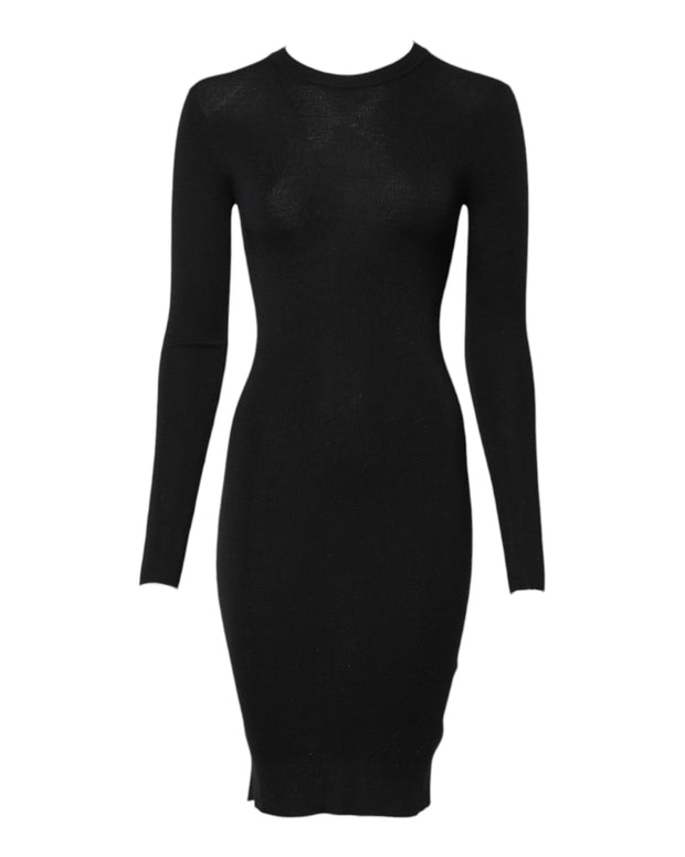 Black Long Sleeves Bodycon Sheath Dress
