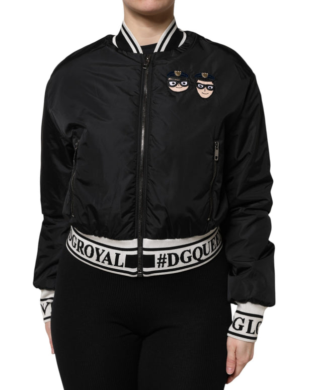 Black Nylon #DGFamily Full Zip Bomber Jacket