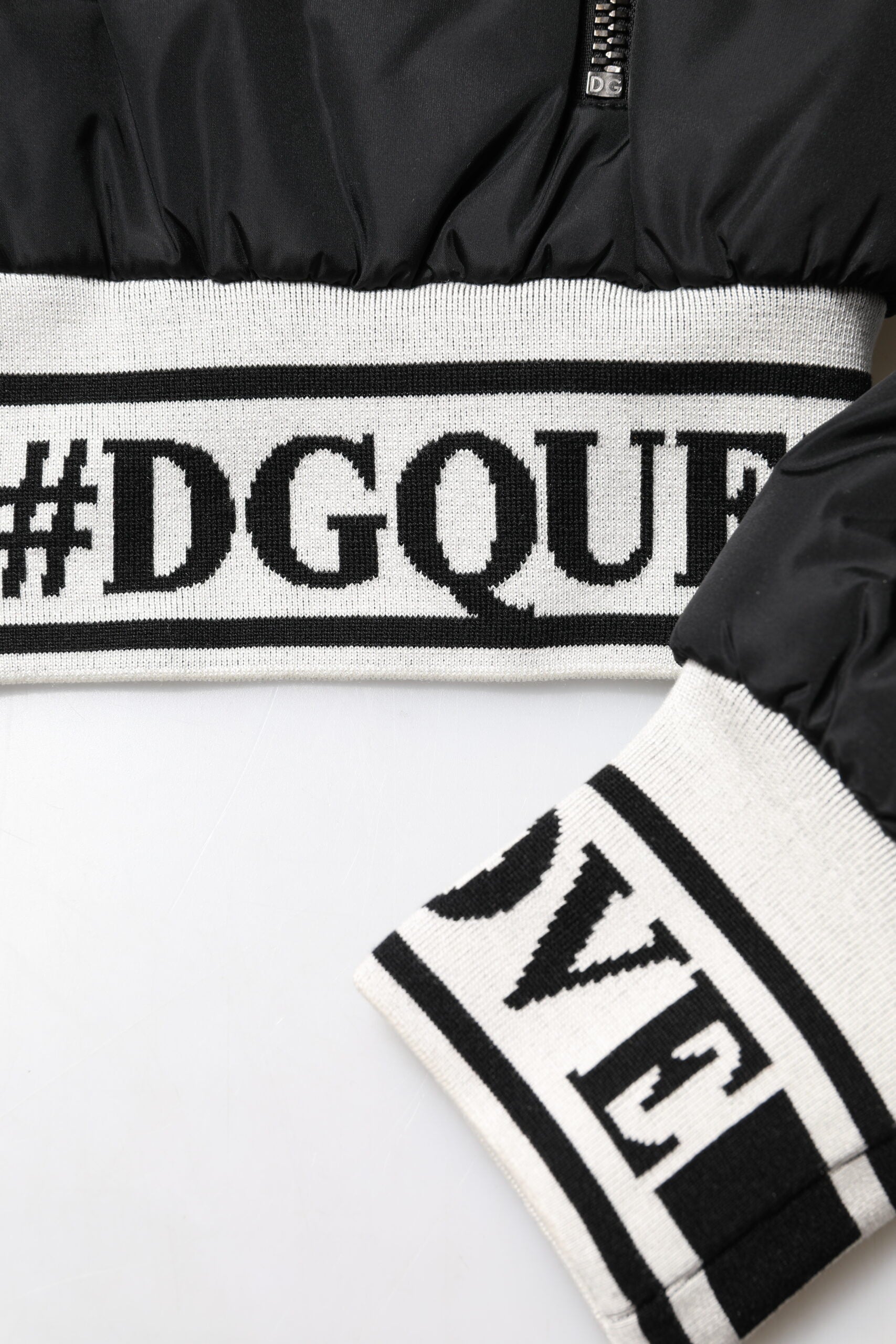 Black Nylon #DGFamily Full Zip Bomber Jacket