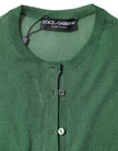 Green Polyester Long Sleeves Cardigan Sweater