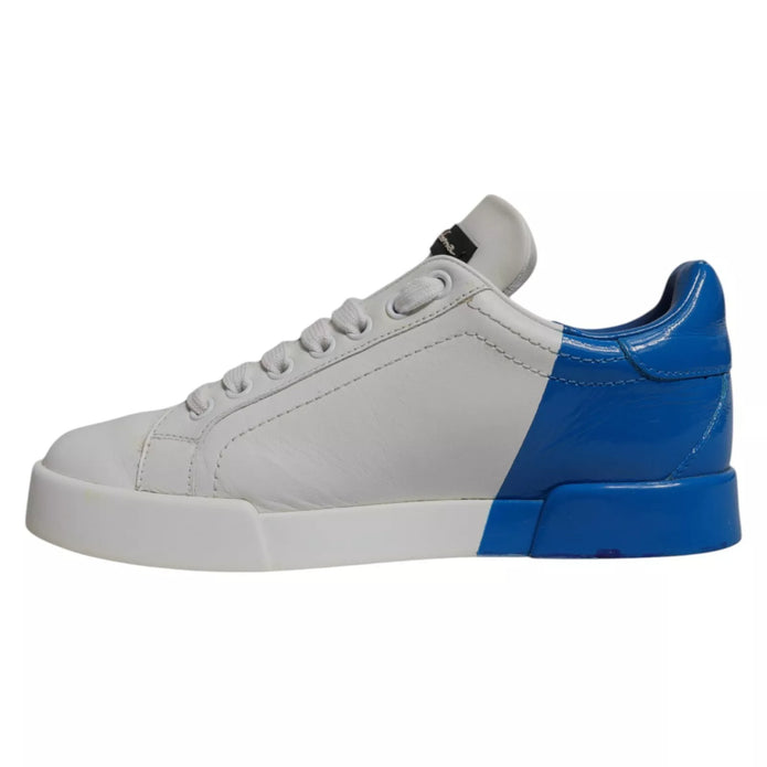 White Blue Logo Portofino Sneakers Shoes