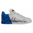 White Blue Logo Portofino Sneakers Shoes