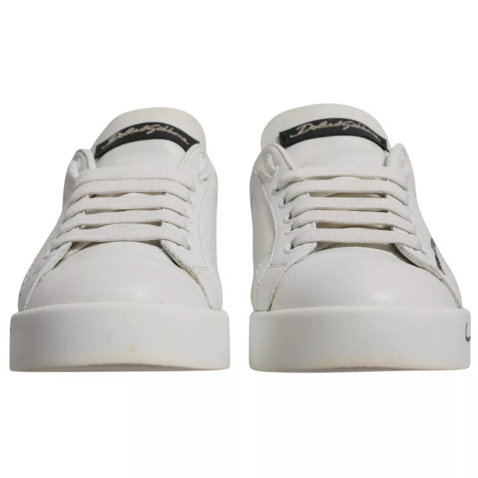White Blue Logo Portofino Sneakers Shoes