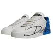 White Blue Logo Portofino Sneakers Shoes