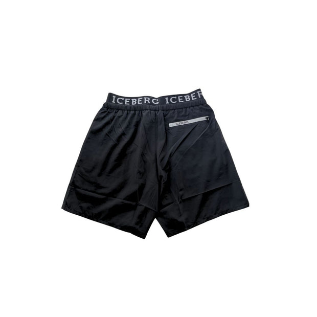 Black Polyester Men's Swim Short