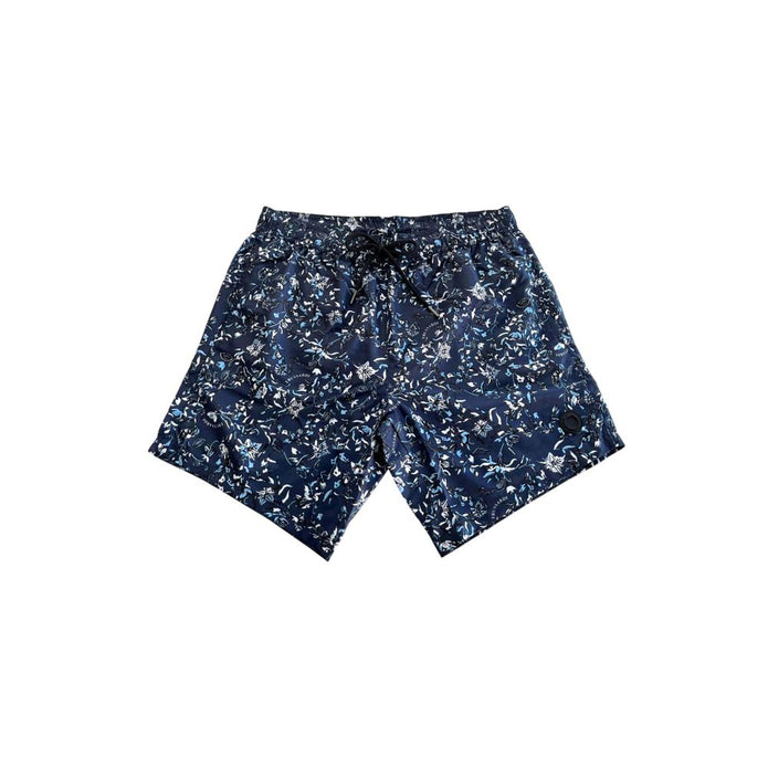 Blue Polyester Men Swim Shorts