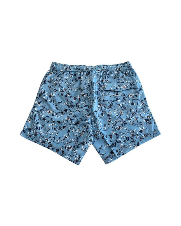 Light Blue Polyester Men Swim Short