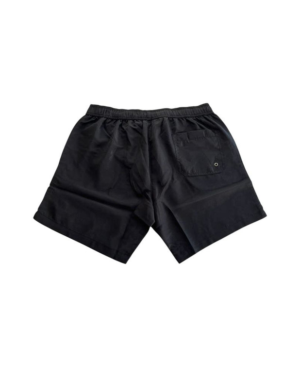 Black Polyester Men Swim Shorts