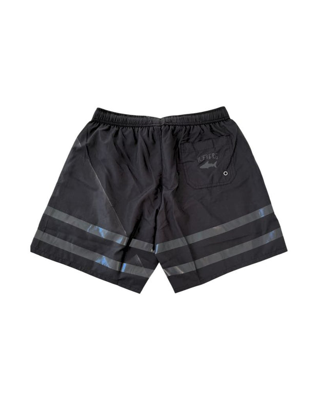 Black Polyester Men Swim Short