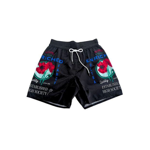 Black Polyester Men Swim Short