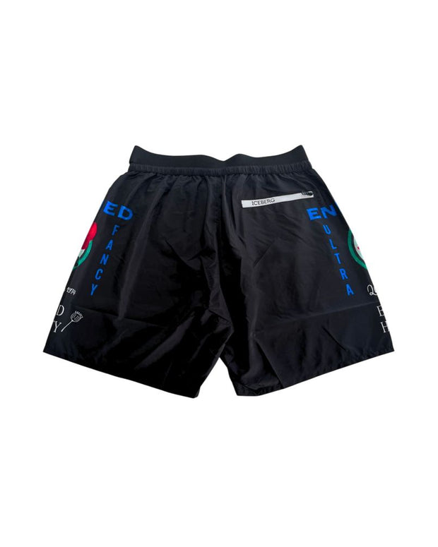 Black Polyester Men Swim Short
