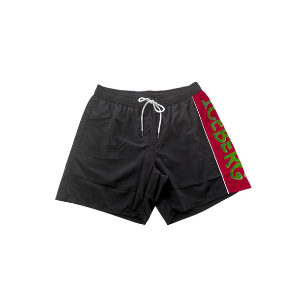 Black Polyester Men Swim Short