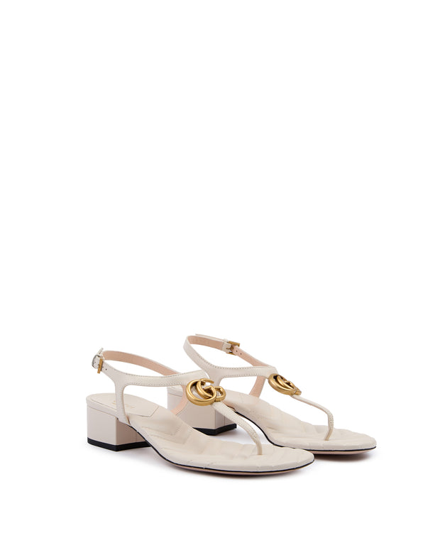 Mystic White Nappa Charlotte Leather Sandals