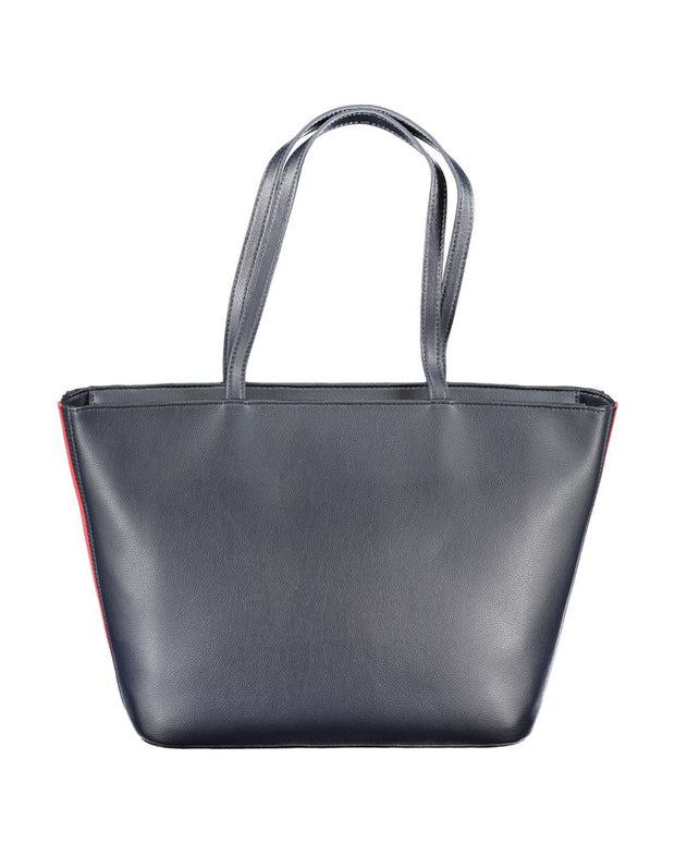 Blue Polyester Handbag