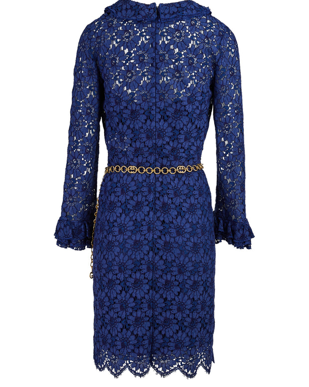 Blu Viscose and Cotton Mid Long Dress