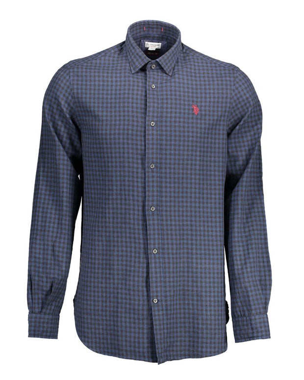 Blue Cotton Men Shirt