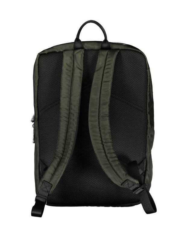 Green Polyester Men Backpack