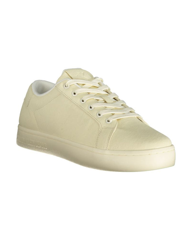 White Polyester Men Sneaker