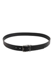 Black Classic Leather Metal Buckle Belt
