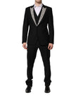 Black MARTINI Crystal Embellished 3 Pc Suit