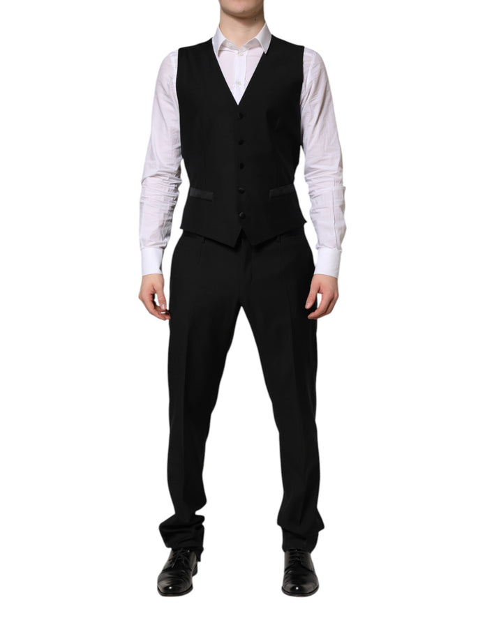 Black MARTINI Crystal Embellished 3 Pc Suit