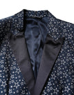 Blue MARTINI Star Jacquard 3 Piece Suit