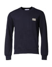 Dark Blue Logo Crew Neck Pullover Sweater