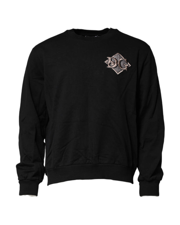 Black Logo Embroidery Sweatshirt Sweater