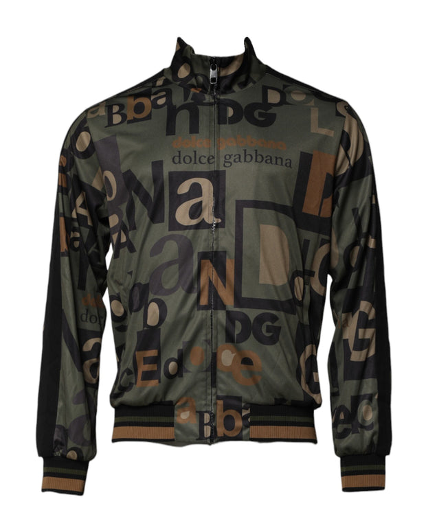 Multicolor Logo Full Zip Men Bomber Sweater
