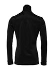 Black Polyester Turtleneck Pullover Sweater