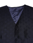 Dark Blue Logo Wool Formal Men Waistcoat Vest