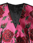 Pink Floral Satin Formal Men Waistcoat Vest
