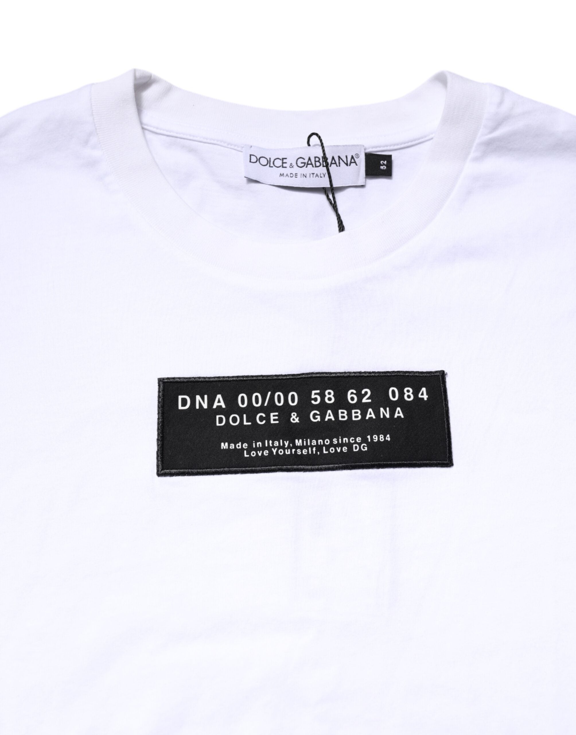 White Cotton Logo Patch Crew Neck T-shirt