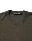 Dark Green Long Sleeves Crew Neck T-shirt
