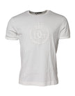 White Cotton DG Crown Embossed T-shirt