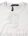 White Cotton DG Crown Embossed T-shirt