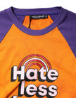 Orange Purple Printed Round Neck T-shirt