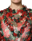 Multicolor Ruffle Floral Long Sleeves Dress