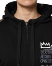 Black Logo Hooded Full Zip Sweatshirt Jacket