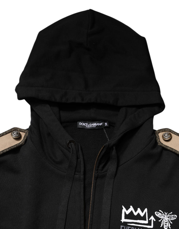 Black Logo Hooded Full Zip Sweatshirt Jacket