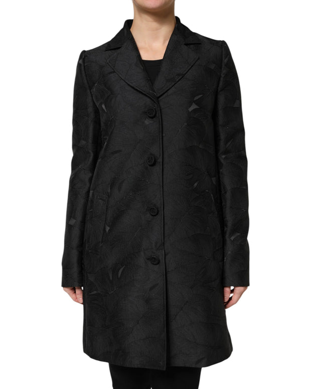 Black Single Breasted Trench Coat Jacket