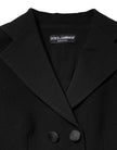 Black Wool Double Breasted Coat Jacket
