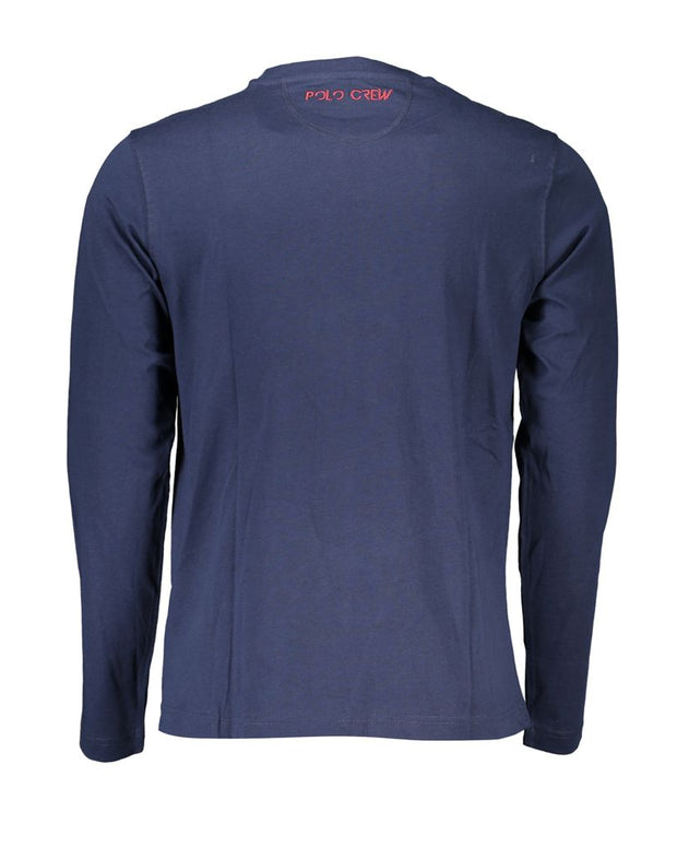 Regal Blue Crew Neck Embroidered Tee