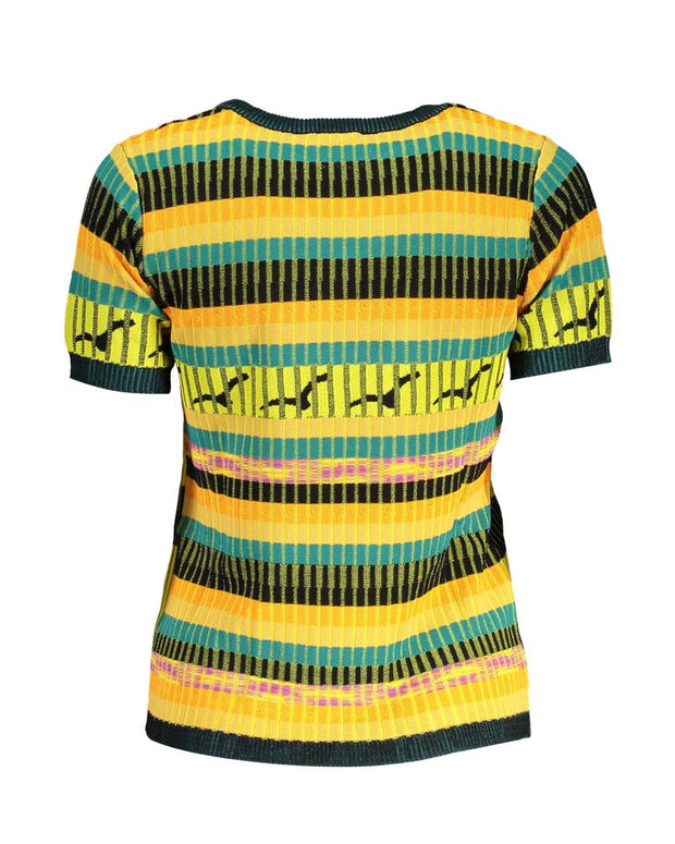 Yellow Viscose Women Sweater