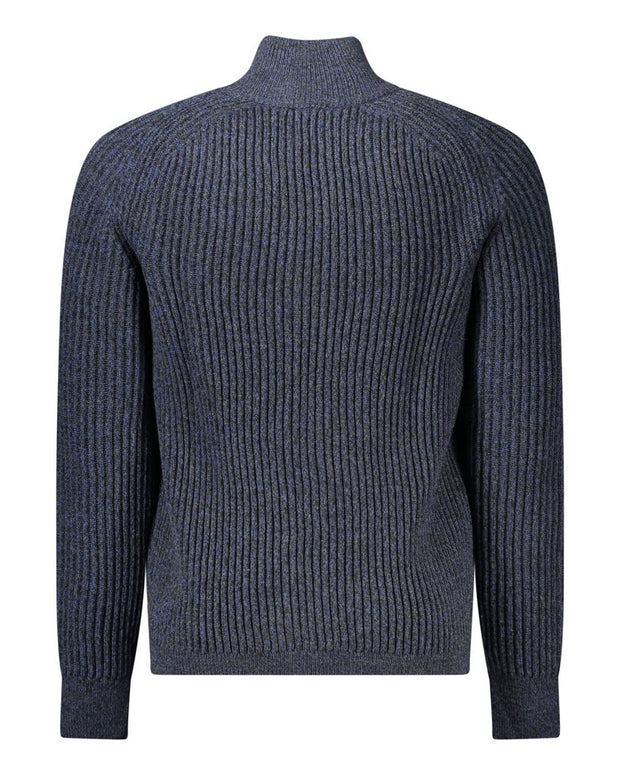 Blue Wool Men Cardigan