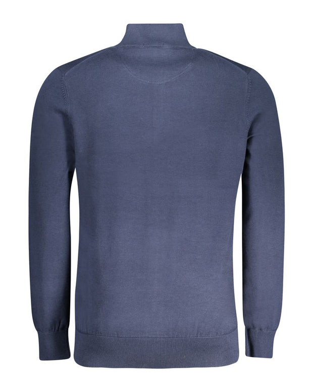 Blue Cotton Men Sweater