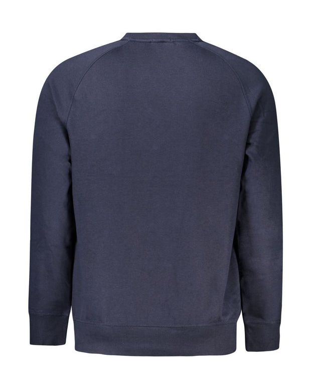 Blue Cotton Men Sweater